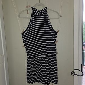 Striped Halter Neck Dress